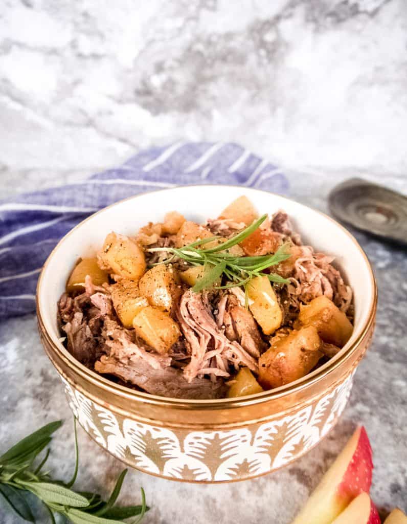 Diced Apple Slow Cooker Pulled Pork (Paleo, GF) | Perchance to Cook, www.perchancetocook.com