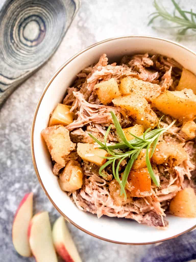 Diced Apple Slow Cooker Pulled Pork (Paleo, GF) | Perchance to Cook, www.perchancetocook.com