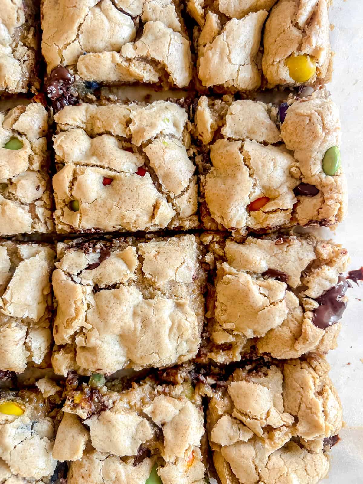 Gluten free cookie bars cooked less.