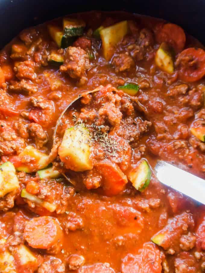 Carrot and Zucchini Meat Sauce (Paleo, Whole30) | Perchance to Cook, www.perchancetocook.com