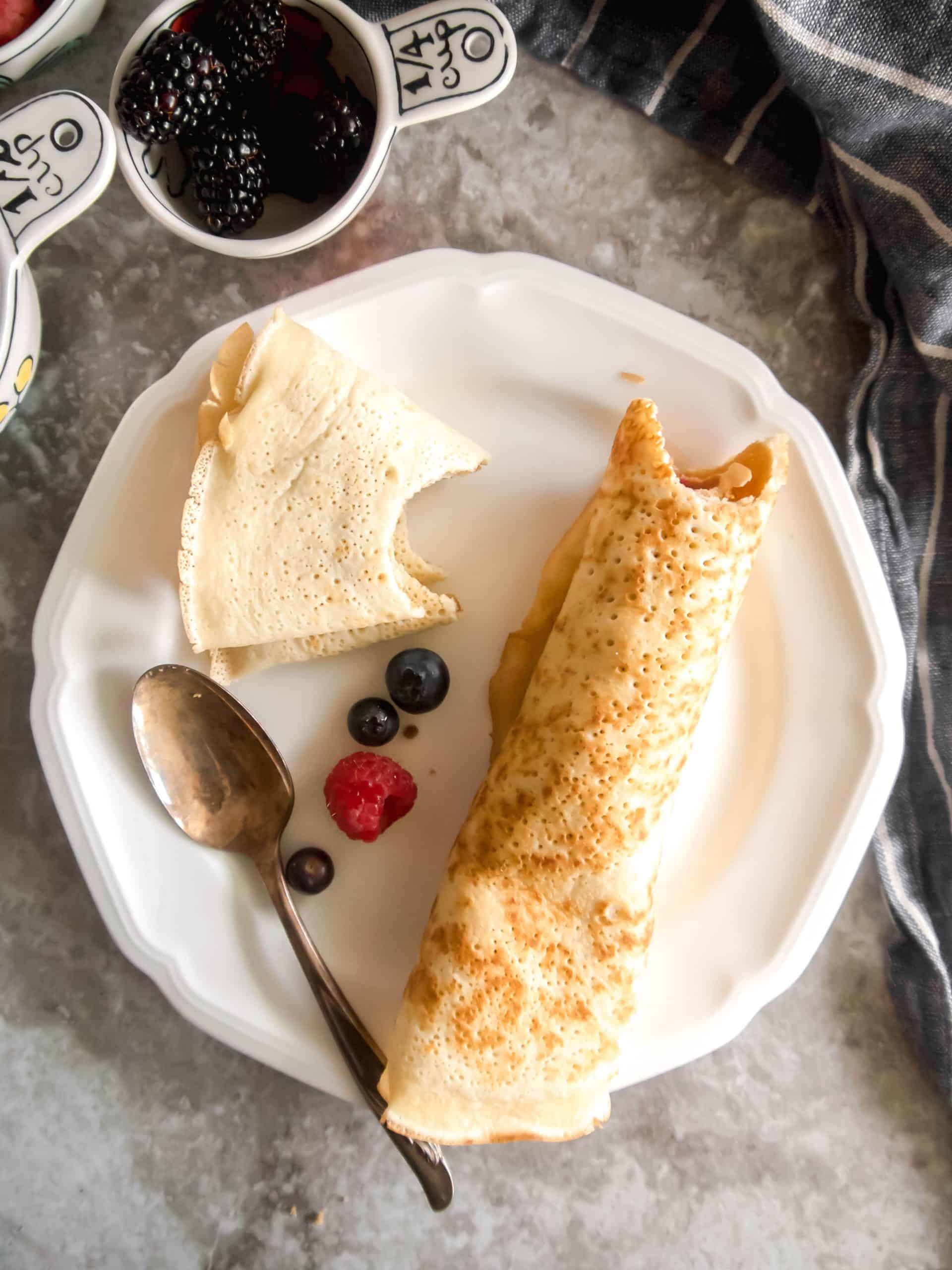 Crepes filled and ready to eat.