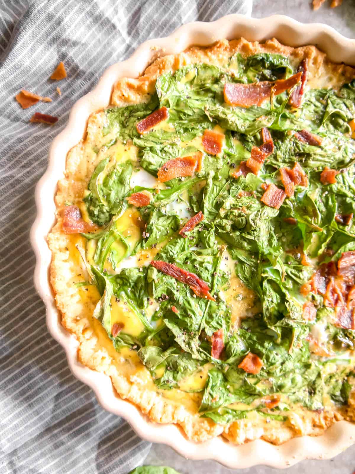 Paleo Glutenfree Spinach Bacon Quiche Perchance to Cook