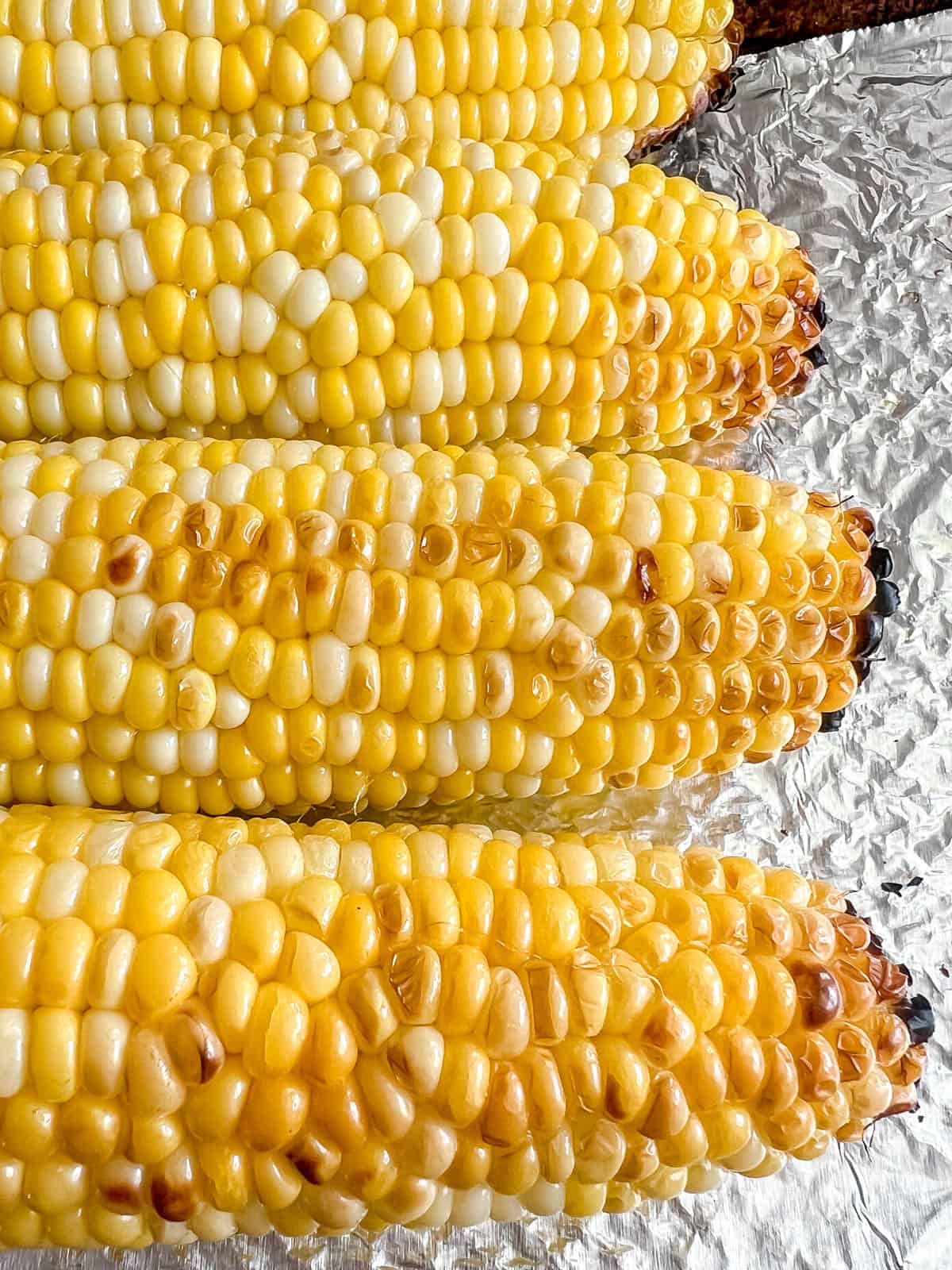 Grilled corn fresh from the oven.