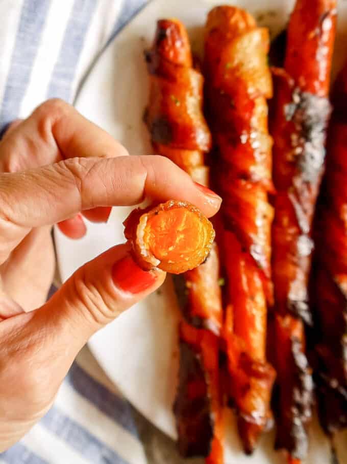Maple Bacon Wrapped Carrots (Paleo, Gluten-free)