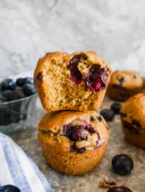 Dairy-free Blueberry Muffins with Olive Oil | Perchance to Cook, www.perchancetocook.com