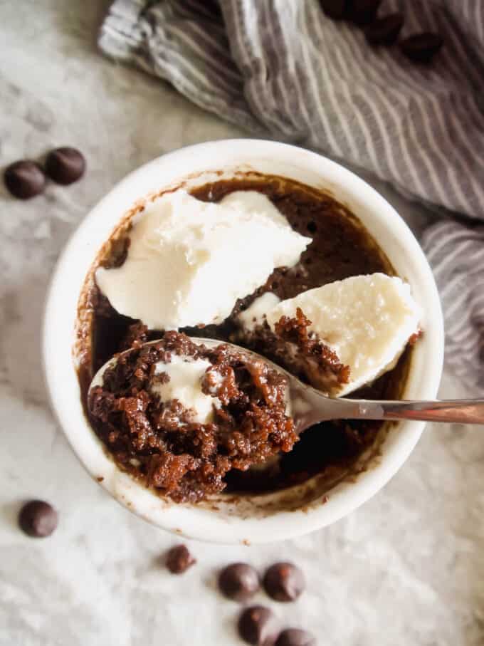 Healthy Microwave Brownie (Paleo, Dairy-free) | Perchance to Cook, www.perchancetocook.com