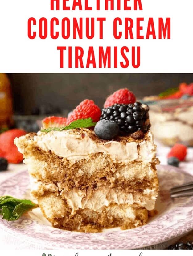 Healthier Coconut Cream Tiramisu recipe. A delicious tiramisu recipe made without heavy cream. It is made with alternative ingredients such as coconut cream instead of heavy cream and coconut sugar instead of white sugar.