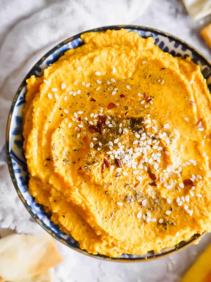 Roasted Carrot Za'atar Hummus | Perchance to Cook, www.perchancetocook.com
