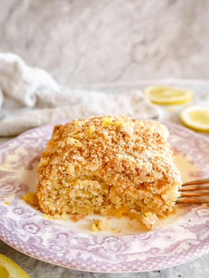 Unique Dairy-free Lemon Poppy Seed Coffee Cake | Perchance to Cook, www.perchancetocook.com