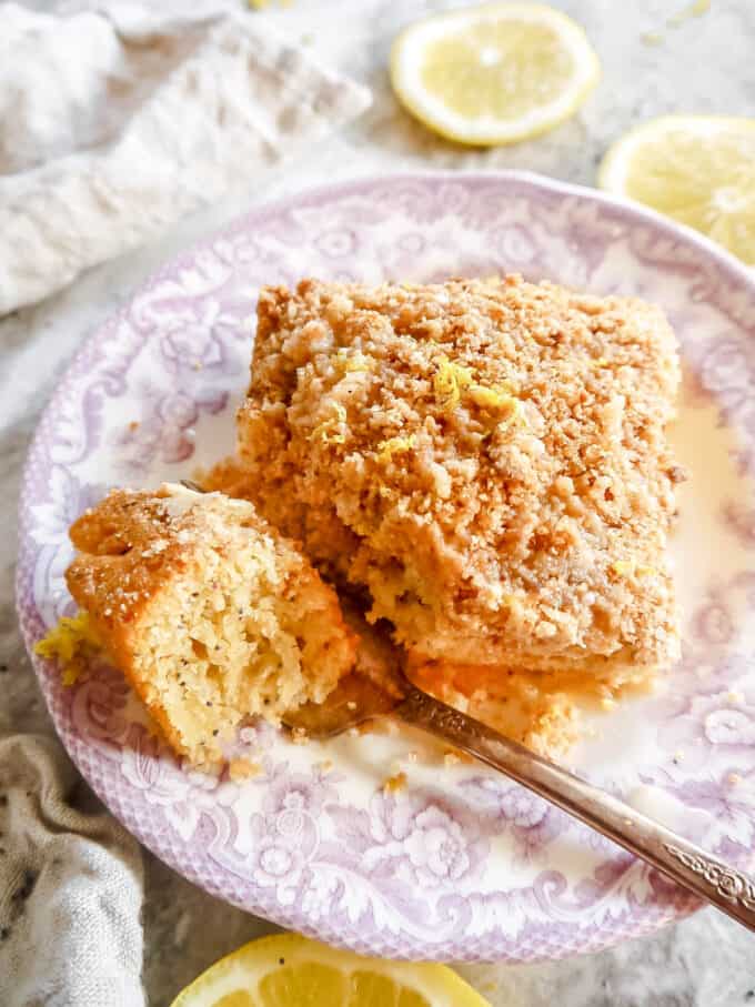Unique Dairy-free Lemon Poppy Seed Coffee Cake | Perchance to Cook, www.perchancetocook.com