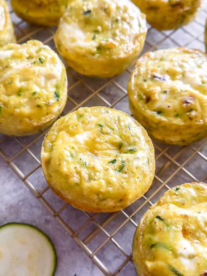breakfast egg muffins cooling on wire rack