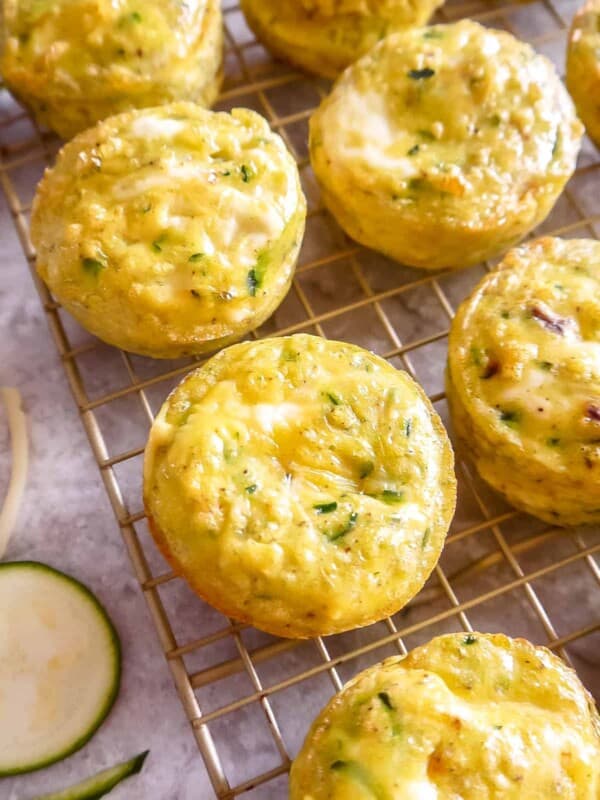 Healthy Zucchini Egg Muffin Cups cooling on a wire rack