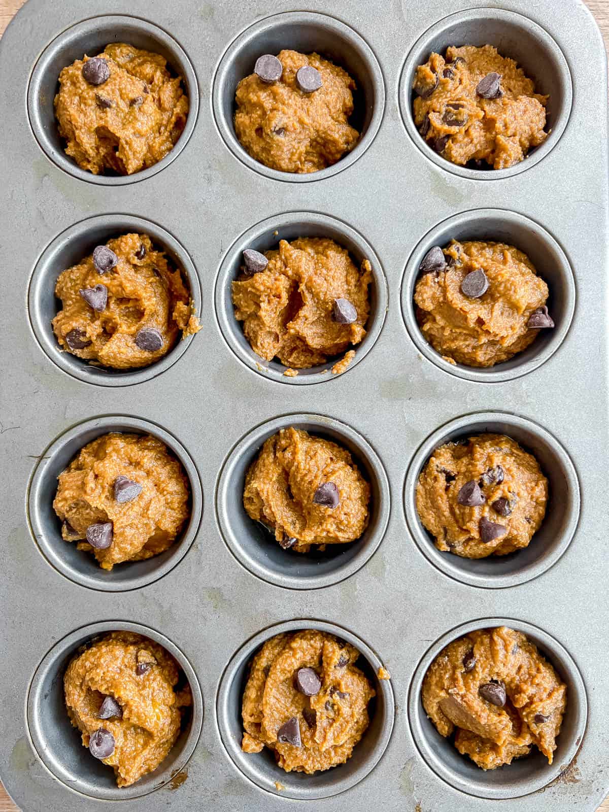 Paleo pumpkin muffins before baking