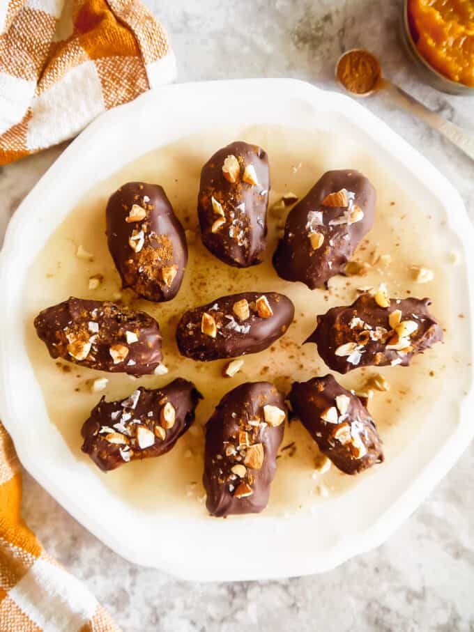 pumpkin healthy snickers on a plate