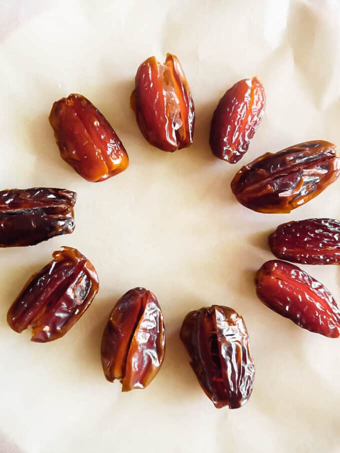 Dates on a plate.