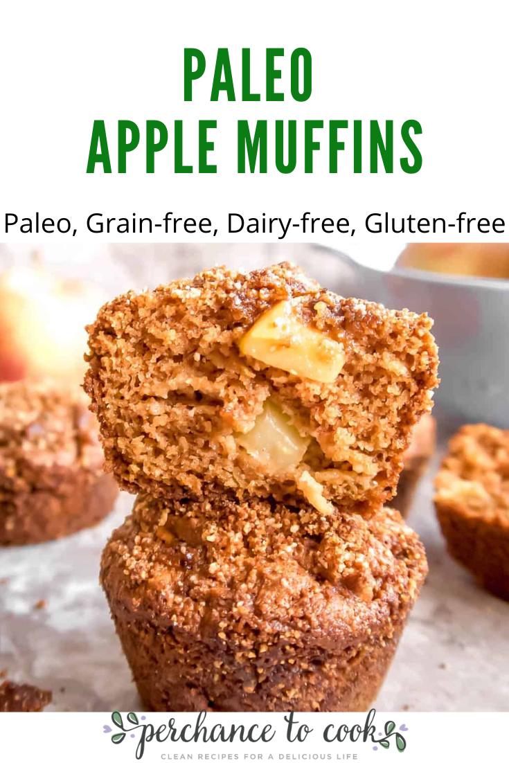 Paleo Apple Muffins recipe. Light and airy almond flour apple muffins that taste like apple cinnamon donuts! They are made with healthy gluten-free, grain-free and dairy-free ingredients like almond flour and olive oil.