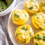 Broccoli egg muffins on a plate.