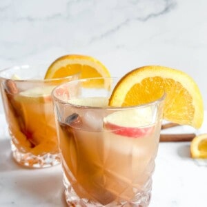 Apple Cider Whiskey Cocktail in two cups.