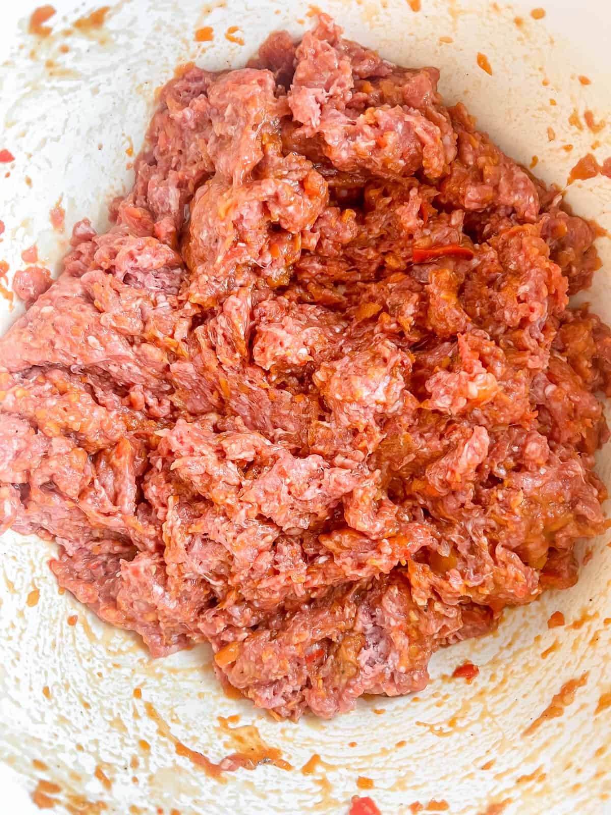Paleo meatloaf mixture before cooking.