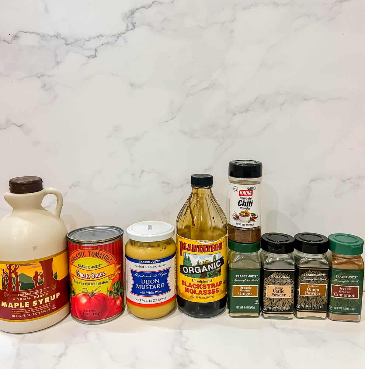 Ingredients needed to make paleo meatloaf sauce.