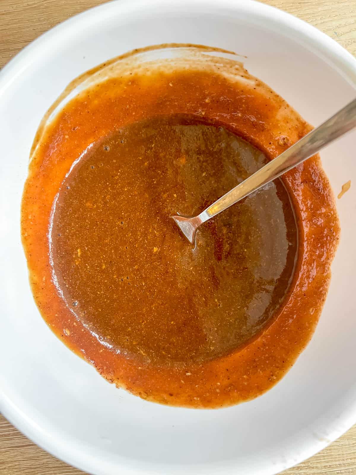 Paleo meatloaf sauce in a bowl.