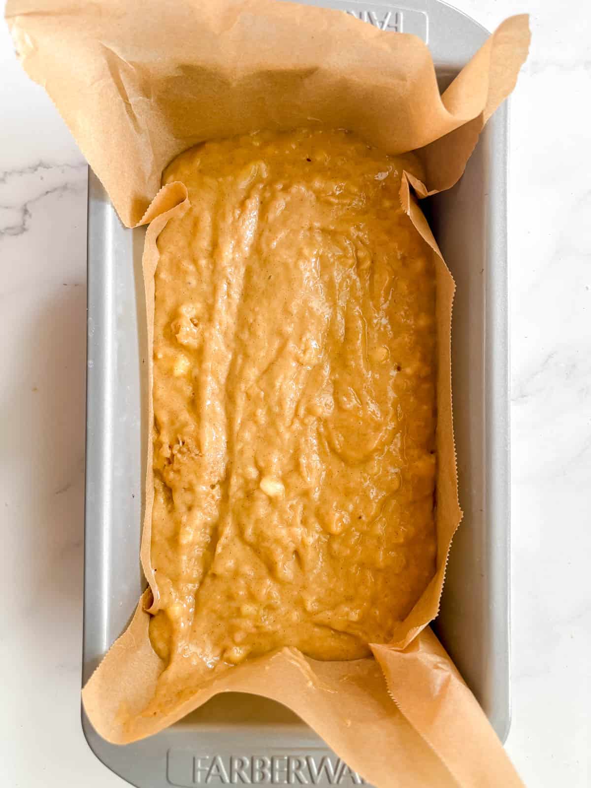 Olive oil banana bread before baking..