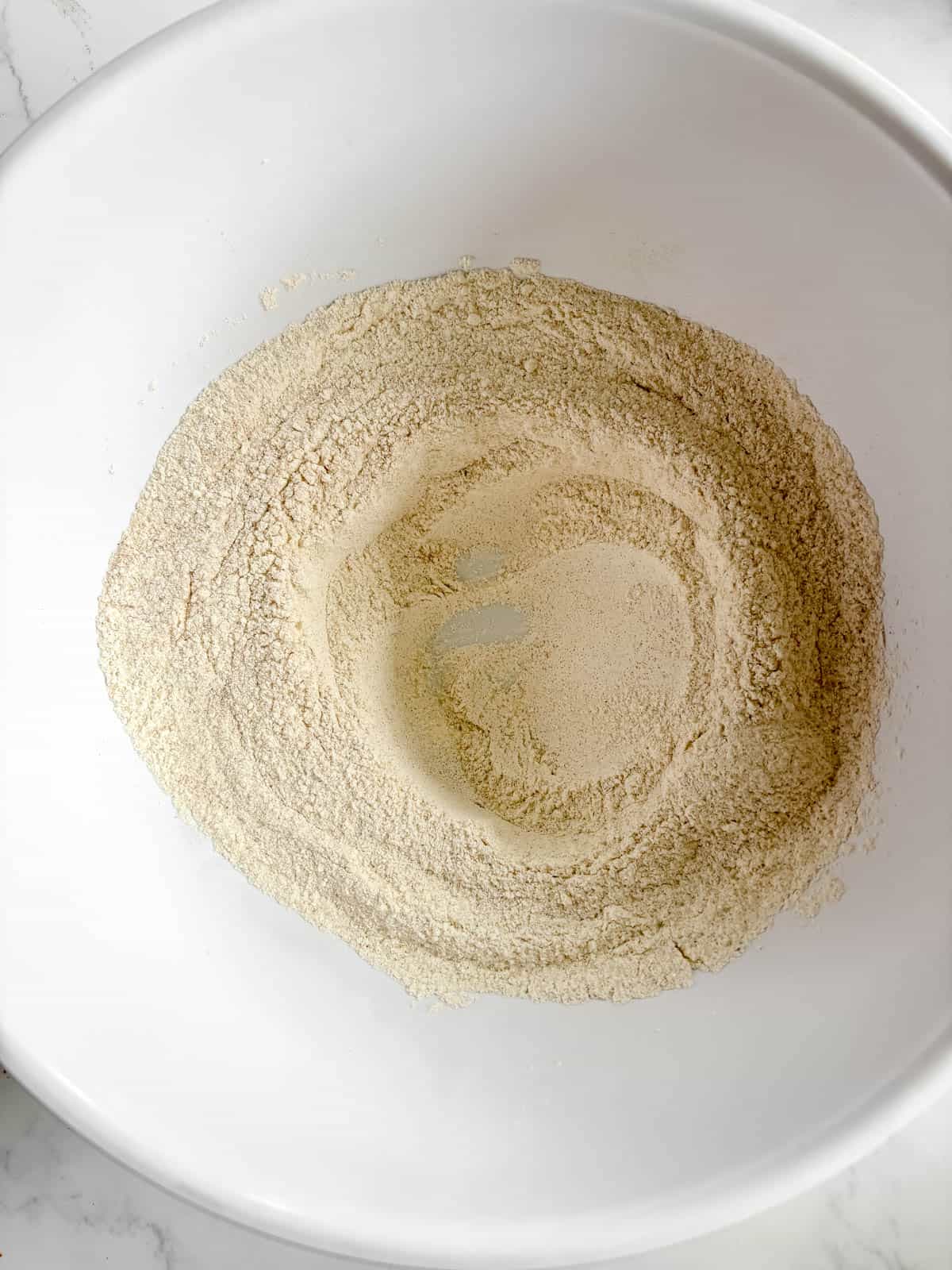 A well in the dry ingredients.