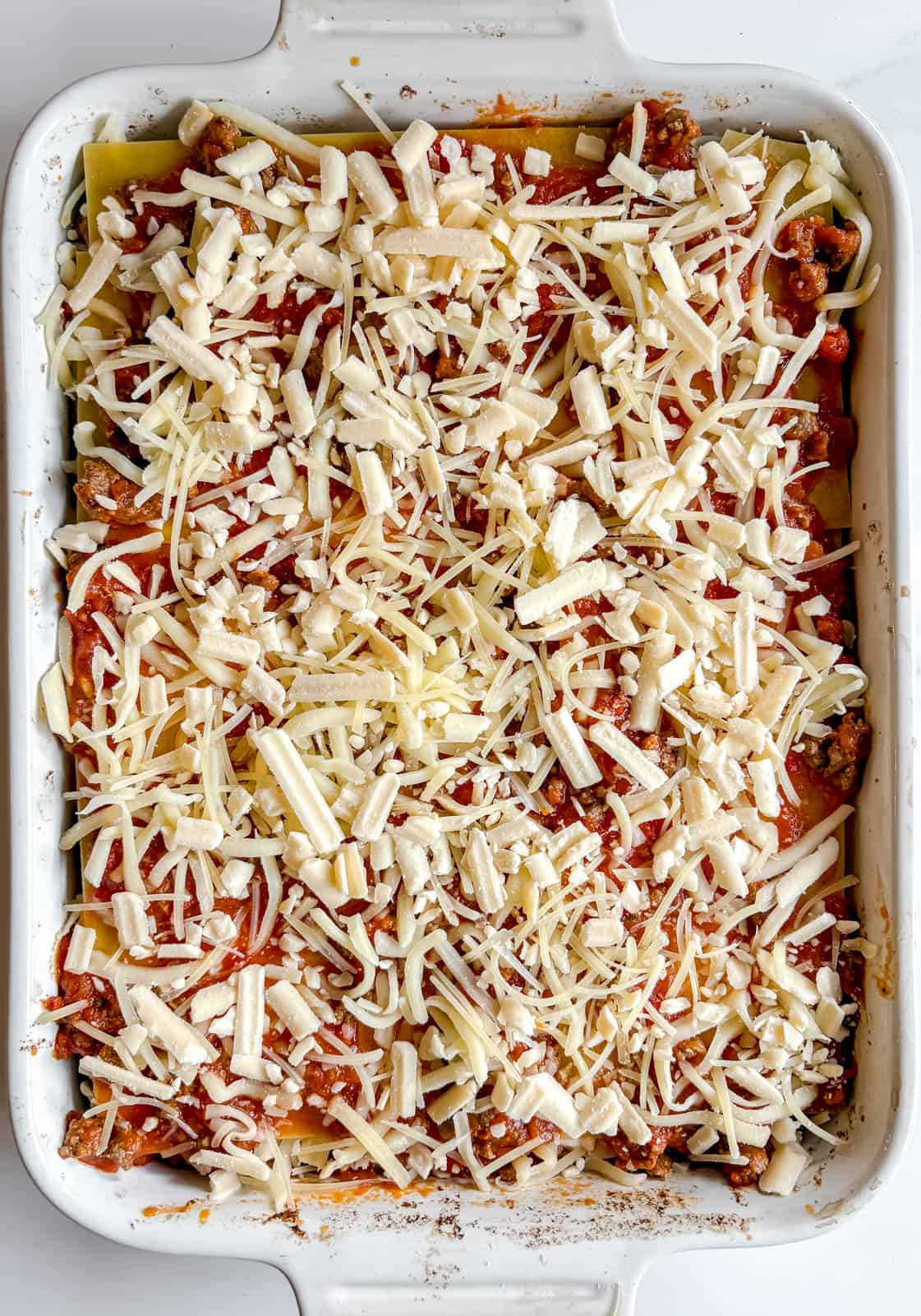 No boil healthy lasagna before baking.