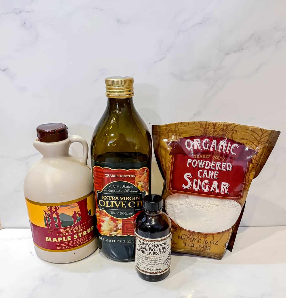 Ingredients for maple glaze.