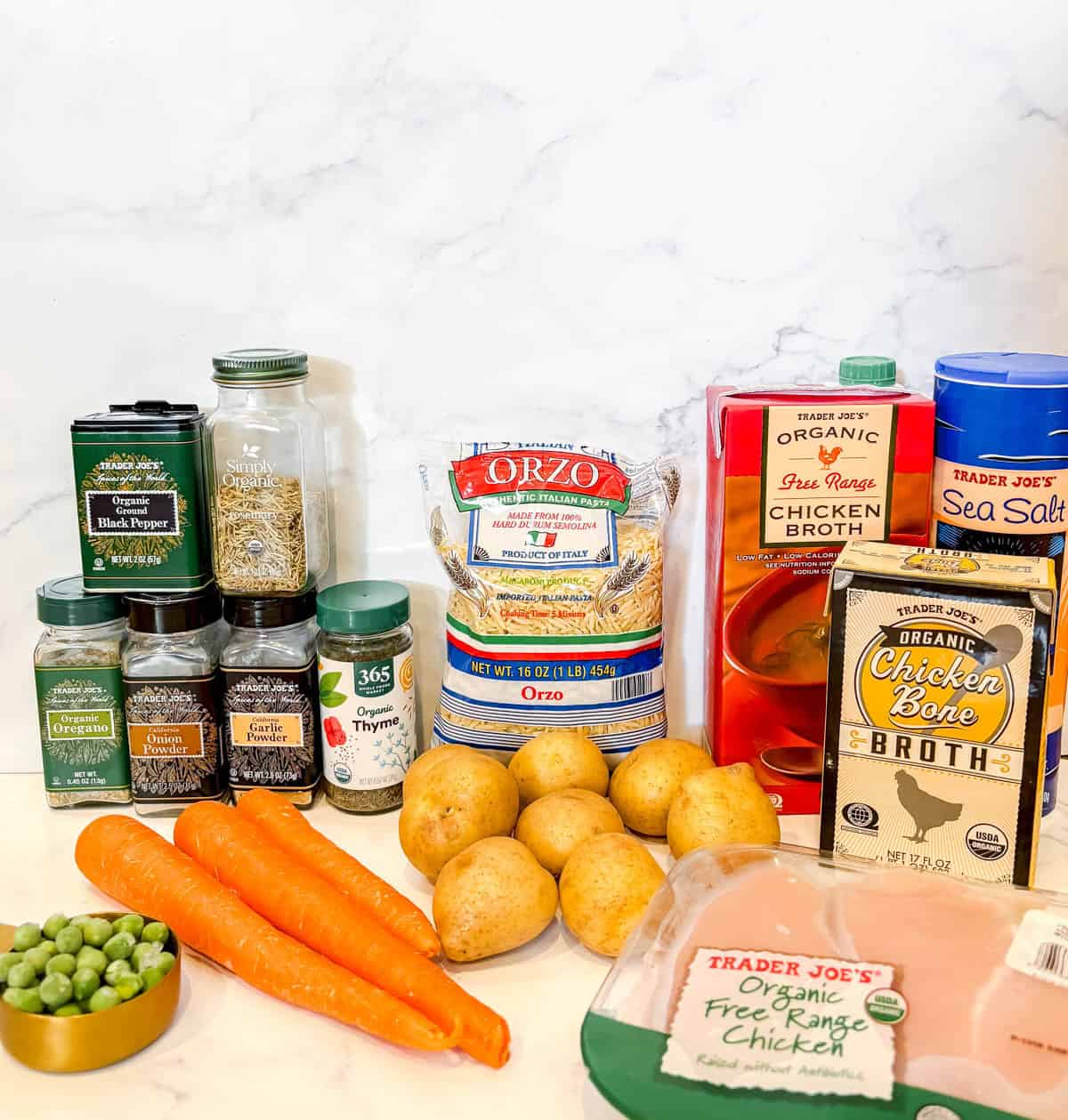 Crockpot chicken potato soup ingredients.