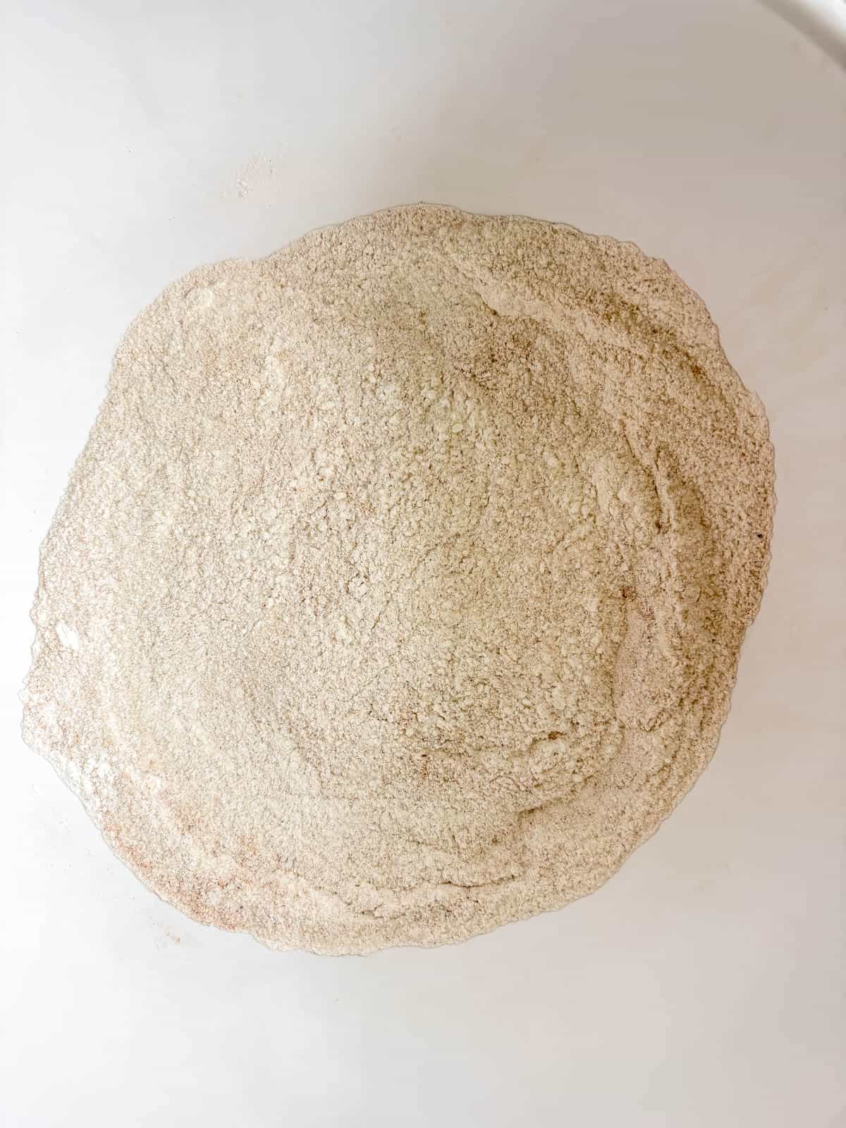 Dry ingredients in a bowl.